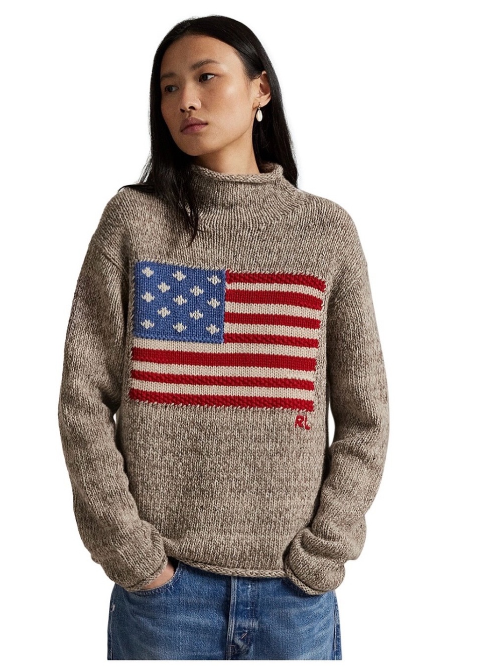 Polo Ralph Lauren Flag Wool Blend Turtleneck Sweater size Small New With Tags